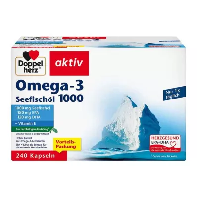 Doppelherz Omega-3 jūras zivju eļļa 1000 kapsulas, 240 gab Doppelherz Omega-3 jūras zivju eļļa 1000 kapsulas, 240 gab