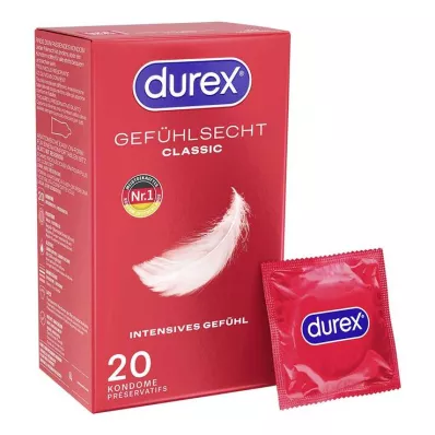 durex® Feel-Real Classic Prezervatīvi, 20 gab