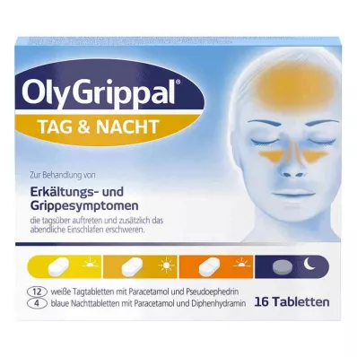 Olygrippal Day & Night 500 mg/60 mg tabletes (16 gab.) Olygrippal Day & Night 500 mg/60 mg tabletes (16 gab.)