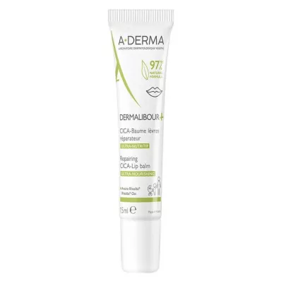 A-DERMA DERMALIBOUR+ CICA Lūpu balzams, 15 ml