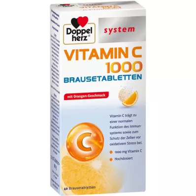 DOPPELHERZ C vitamīna 1000 sistēmas putojošās tabletes, 40 gab