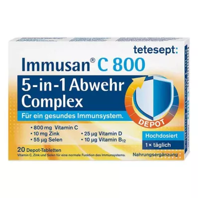 Tetesept Immusan C 800 5in1 Defense Complex tabletes, 20 gab Tetesept Immusan C 800 5in1 Defense Complex tabletes, 20 gab