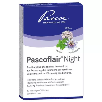 PASCOFLAIR Nakts apvalkotās tabletes, 30 gab PASCOFLAIR Nakts apvalkotās tabletes, 30 gab