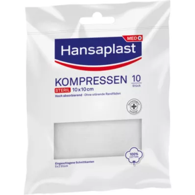 HANSAPLAST Kompresi sterili 10x10 cm, 5X2 gab