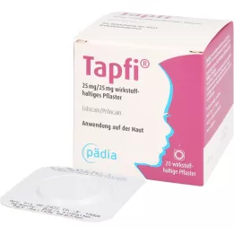 TAPFI 25 mg/25 mg plāksteris, kas satur aktīvo vielu, 20 gab