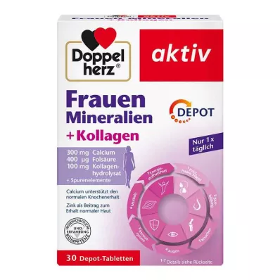 DOPPELHERZ Women Minerals+Collagen Depot tabletes, 30 gab