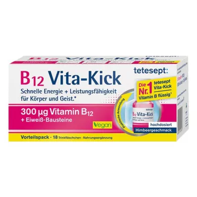 TETESEPT B12 Vita-Kick 300 µg dzeramā amp. priekšrocību iepakojums, 18 gab