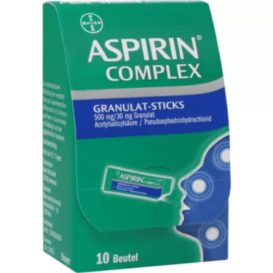 ASPIRIN Kompleksās granulu nūjiņas 500 mg/30 mg granulas, 10 gab