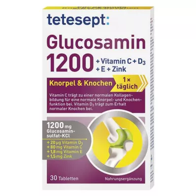 Tetesept Glucosamine 1200 apvalkotās tabletes, 30 gab Tetesept Glucosamine 1200 apvalkotās tabletes, 30 gab