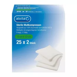 ALVITA Marles kompresi sterili 10x10 cm, 25X2 gab