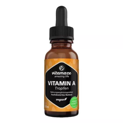 A vitamīns 500 µg lielas devas vegānu pilieni, 50 ml A vitamīns 500 µg lielas devas vegānu pilieni, 50 ml