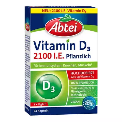 ABTEI D3 vitamīns 2100 I.U. augu kapsulas, 24 gab ABTEI D3 vitamīns 2100 I.U. augu kapsulas, 24 gab