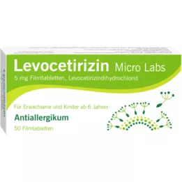 LEVOCETIRIZIN Micro Labs 5 mg apvalkotās tabletes, 50 gab