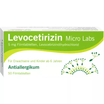 LEVOCETIRIZIN Micro Labs 5 mg apvalkotās tabletes, 50 gab