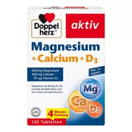 DOPPELHERZ Magnijs+kalcijs+D3 tabletes, 120 kapsulas