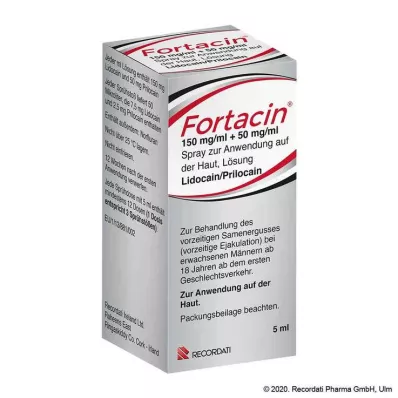 FORTACIN 150 mg/ml + 50 mg/ml izsmidzināms uz ādas, 5 ml