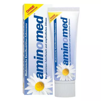 AMINOMED Kumelīšu ziedu zobu pasta bez titāna dioksīda, 75 ml AMINOMED Kumelīšu ziedu zobu pasta bez titāna dioksīda, 75 ml