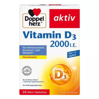 Doppelherz Vitamīns D3 2000 SV tabletes, 50 gab Doppelherz Vitamīns D3 2000 SV tabletes, 50 gab