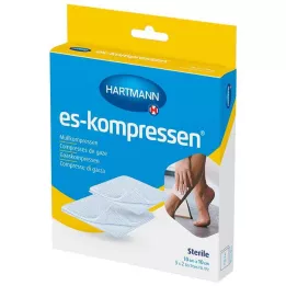 ES-KOMPRESSEN sterili 10x10 cm 8 kārtu 17 pavedienu, 5X2 gab