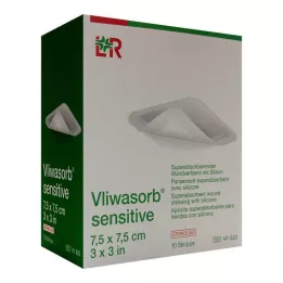 VLIWASORB jutīgs 7,5x7,5 cm superabsorbējošs brūču pārsējs, 10 gab