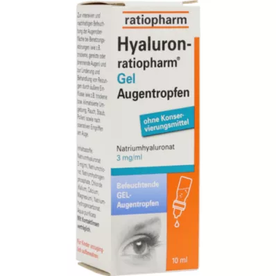 HYALURON-RATIOPHARM Gēla acu pilieni, 10 ml