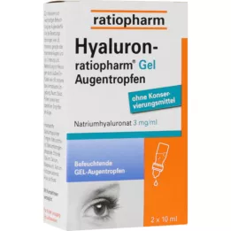 HYALURON-RATIOPHARM Gēla acu pilieni, 2X10 ml