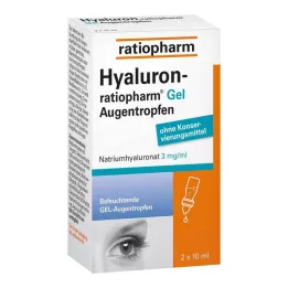 Hyaluron-Ratiopharm gēla acu pilieni, 2x10 ml
