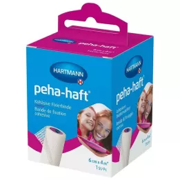 PEHA-HAFT Fiksācijas pārsējs bez lateksa 6 cmx4 m OTC, 1 gab
