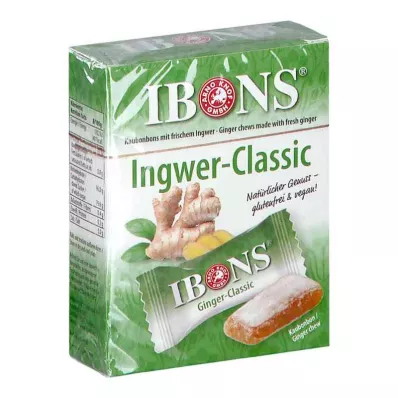 IBONS Košļājamās konfektes Ginger Classic Box, 60 g