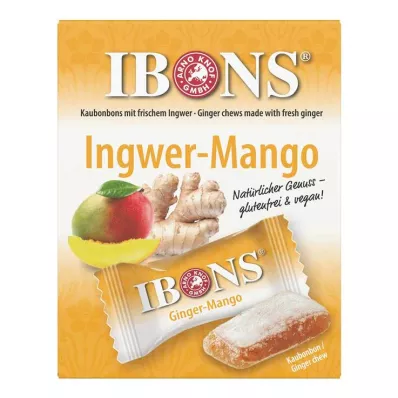 IBONS Košļājamās konfektes Ginger Mango Box, 60 g