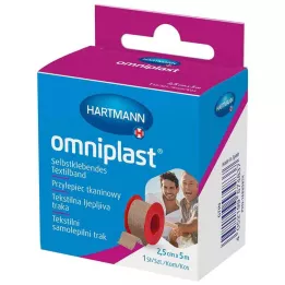 OMNIPLAST Fiksācijas apmetums tekstilmateriāls austs 2,5 cmx5 m OTC, 1 gab