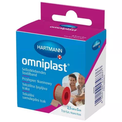 omniplast® pašlīmējošā tekstila lente 2,5 cm x 5 m, 1 gab