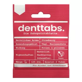 DENTTABS Bērnu zemeņu bez fluorīda, 125 gab