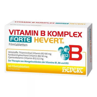VITAMIN B KOMPLEX forte Hevert tabletes, 60 kapsulas VITAMIN B KOMPLEX forte Hevert tabletes, 60 kapsulas