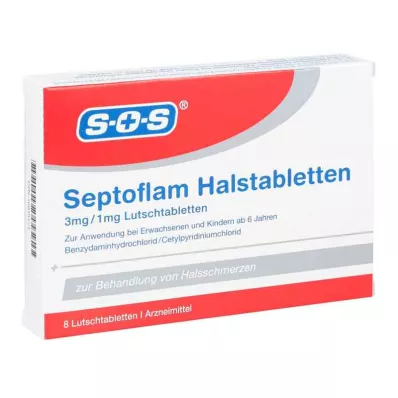 SEPTOFLAM Pastilas kaklam, 8 gab