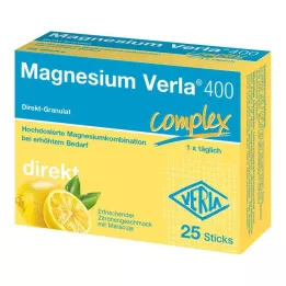 MAGNESIUM VERLA 400 citronu tiešās granulas, 25 gab