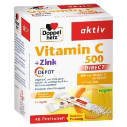 DOPPELHERZ C vitamīns 500+Cinc Depot DIRECT Granulas, 40 gab