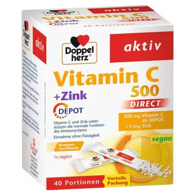 DOPPELHERZ C vitamīns 500+Cinc Depot DIRECT Granulas, 40 gab DOPPELHERZ C vitamīns 500+Cinc Depot DIRECT Granulas, 40 gab