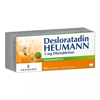 Desloratadīns HEUMANN 5 mg apvalkotās tabletes, 50 gab Desloratadīns HEUMANN 5 mg apvalkotās tabletes, 50 gab