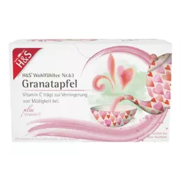 H&amp;S Granātābols ar C vitamīnu filtrēšanas maisiņā, 20X2 g