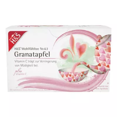 H&amp;S Granātābols ar C vitamīnu filtrēšanas maisiņā, 20X2 g