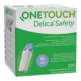 ONE TOUCH Delica drošības vienreizējās lietošanas lances ierīce 30 G, 200 gab