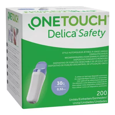 One Touch Delica Safety vienreizējās lietošanas lanceti 30 G, 200 gab One Touch Delica Safety vienreizējās lietošanas lanceti 30 G, 200 gab