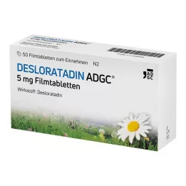 DESLORATADIN ADGC 5 mg apvalkotās tabletes, 50 gab