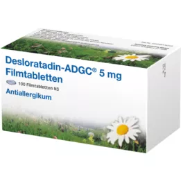 DESLORATADIN-ADGC 5 mg apvalkotās tabletes, 100 gab