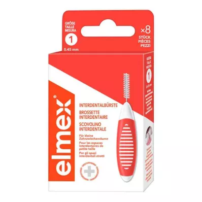 ELMEX Starpzobu birstes ISO 1 izmērs 0,45 mm oranža, 8 gab ELMEX Starpzobu birstes ISO 1 izmērs 0,45 mm oranža, 8 gab
