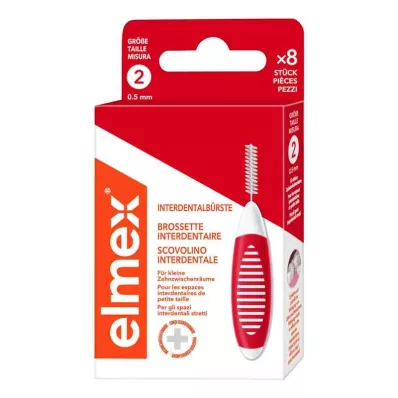 ELMEX Starpzobu birstes ISO izmērs 2 0,5 mm sarkanas, 8 gab ELMEX Starpzobu birstes ISO izmērs 2 0,5 mm sarkanas, 8 gab