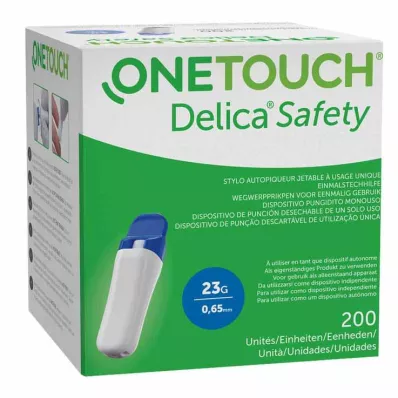 One Touch Delica Safety vienreizējās lietošanas dūrējs 23 G, 200 gab One Touch Delica Safety vienreizējās lietošanas dūrējs 23 G, 200 gab