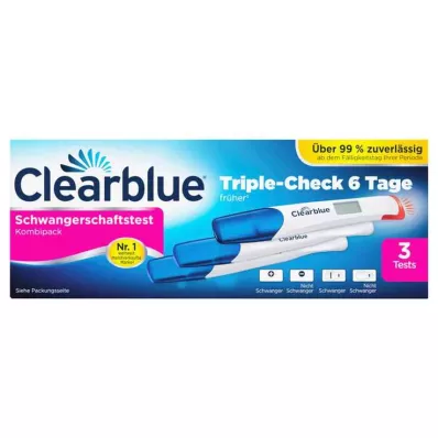 CLEARBLUE Grūtniecības tests TripleCheck ultra-early, 3 gab CLEARBLUE Grūtniecības tests TripleCheck ultra-early, 3 gab