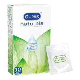 DUREX naturals prezervatīvi ar ūdens bāzes lubrikantu, 10 gab